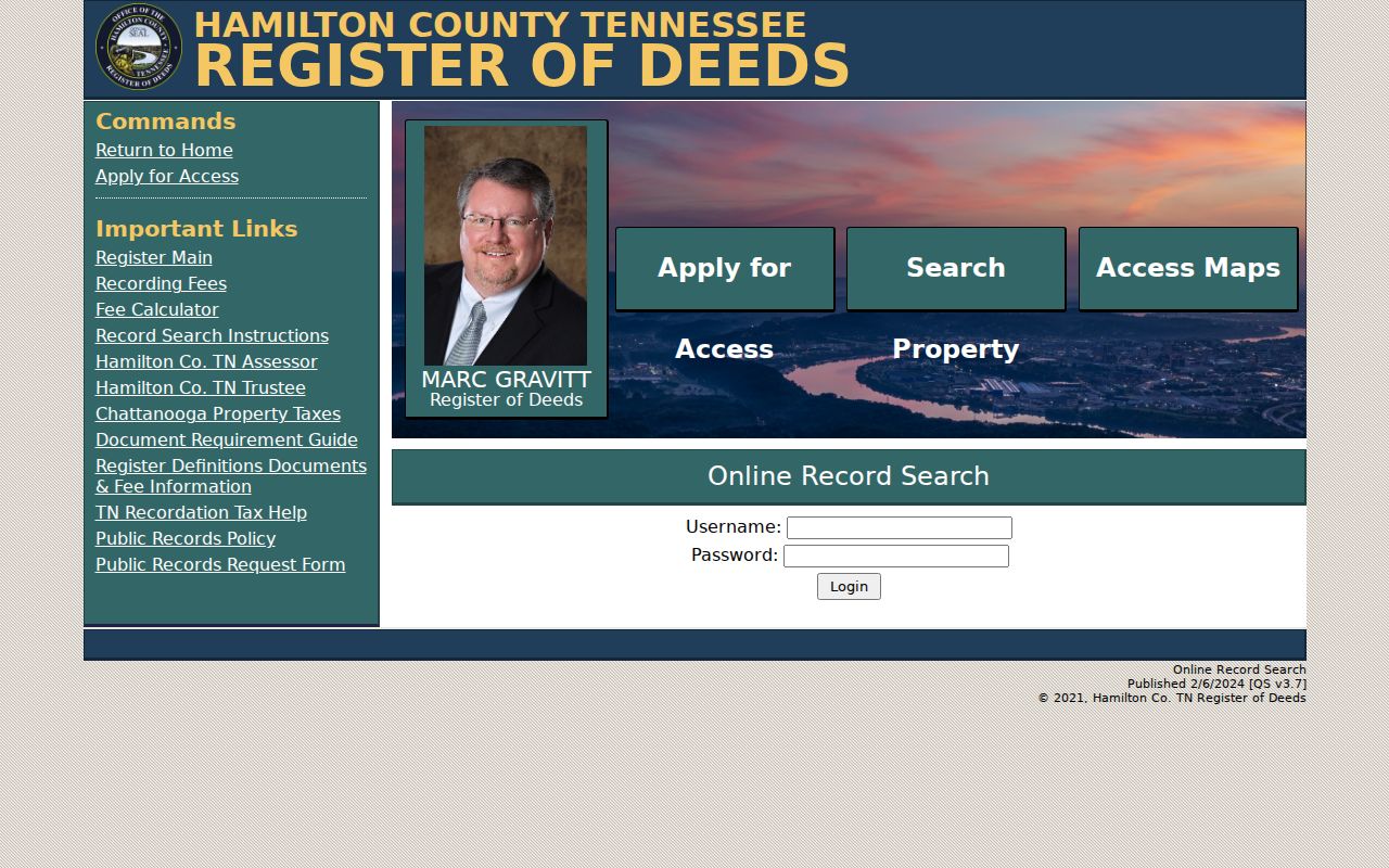 Hamilton County public records Register of Deeds login