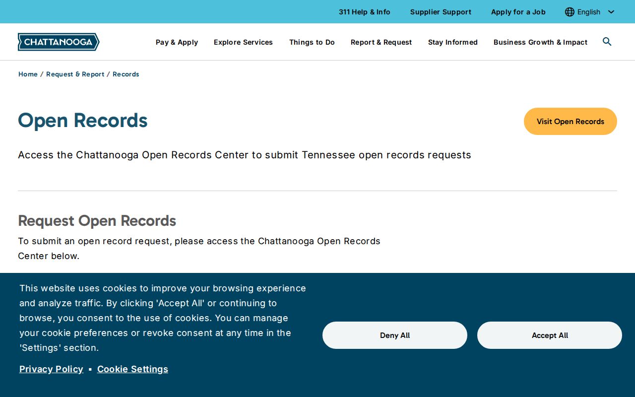 Hamilton County public records Chattanooga Open Records portal