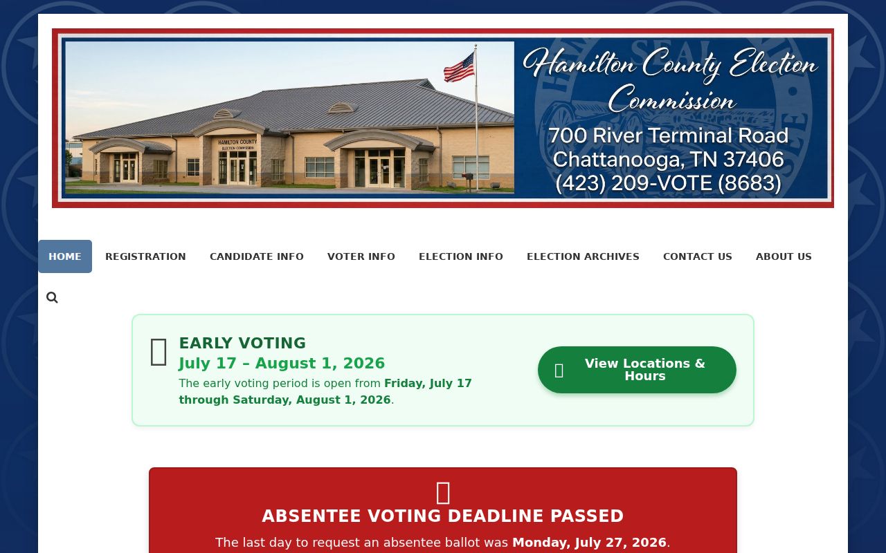 Hamilton County voter registration records and Election Commission services